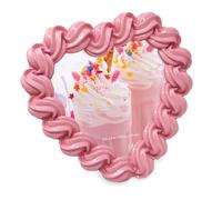 Isaac Jacobs 4x4 Pink Glossy Frosting Heart-shaped Picture Frame with Easel & Hook for Tabletop & Wall Display, Decorative Art Design, Home Décor, Gallery Wall, Desktop Display (4x4, Pink)