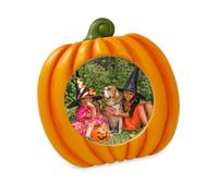 Isaac Jacobs 4x4 Pumpkin-Shaped Picture Frame For Halloween - Orange