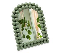 Isaac Jacobs 4x6 Glossy Rosemary Green Double Bauble Arch Photo Frame with Black Fabric Easel, Tabletop, Wall-Mountable, Shelf and Desk, Decorative Art Design, Home Décor (4x6, Glossy Rosemary Green)