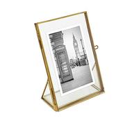 Isaac Jacobs 4x6 Gold Vertical Floating Photo Frame ClaspLock&Angled Base