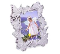 Isaac Jacobs 4x6 Lavender Vintage-Inspired Ornate Butterfly Picture Frame, Horizontal & Vertical for Tabletop and Wall Display, Home Décor, Resin Frame (4x6, Lavender)