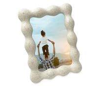 Isaac Jacobs 4x6 Natural Sand Resin Picture Frame, Undulating Curve Design