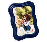 Isaac Jacobs 4x6 Navy Curved Deco Frame for Tabletop and Wall Display, Decorative Art, Design, Home Décor, Gift (4x6, Navy)