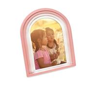 Isaac Jacobs 4x6 Vertical Pink Arc Resin Picture Frame with Gradient Design, Decorative Photo Frame, Tabletop & Wall Display, Hanging Display & Home Decor (4x6 Vertical, Pink)