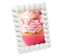 Isaac Jacobs 4x6 White Glossy Frosting Rectangle Picture Frame with Easel & Hook for Tabletop & Wall Display, Decorative Art Design, Home Décor, Gallery Wall, Bookshelf, Desktop Display (4x6, White)