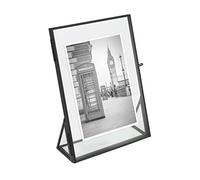 Isaac Jacobs 5x7 Black Vertical Floating Photo Frame ClaspLock&Angled Base