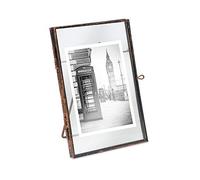 Isaac Jacobs 5x7 Bronze Vertical Metal Floating Photo Frame, Locket Closure