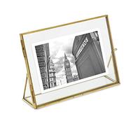 Isaac Jacobs 5x7 Gold Horizontal Floating Photo Frame ClaspLock