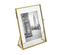 Isaac Jacobs 5x7 Gold Vertical Floating Photo Frame ClaspLock&Angled Base
