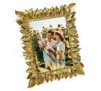 Isaac Jacobs 5x7 Vintage-Inspired Ornate Gold Sunflower Petal Picture Frame