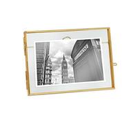 Isaac Jacobs 6x4 Gold Horizontal Metal Floating Photo Frame Clasp Closure