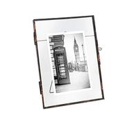 Isaac Jacobs 6x8 Bronze Vertical Metal Floating Photo Frame, Locket Closure