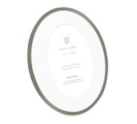 Isaac Jacobs 6x8 (Matted 3.5x5.5) Pewter Oval Metal Picture Frame w/Easel