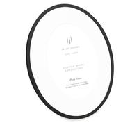 Isaac Jacobs 7x9 (Matted 4x6) Black Oval Metal Picture Frame, Classic Photo Frame Made For Tabletop & Hanging Display, Photo Gallery and Wall Art (7x9 (Matted 4x6), Black)