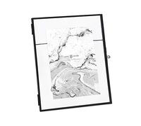 Isaac Jacobs 8x10, Black Modern Style Brass and Glass, Pressed Glass, Metal Floating Desk Photo Frame (Vertical), with Locket Closure for Pictures, Art, Mementos & Keepsakes (8x10, Black)