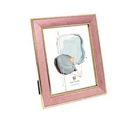 Isaac Jacobs 8x10 Pink Velvet Picture Frame with Metallic Gold Double Border, Photo Frame, Horizontal & Vertical, Made for Tabletop & Wall Display, for Home and Office (8x10, Pink)