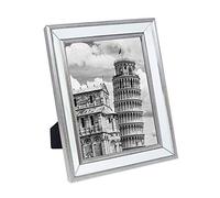 Isaac Jacobs 8x10 Silver Beveled Mirror Picture Frame - Classic Mirrored Frame with Slight Slanted Angle Made for Wall Décor Display, Tabletop, Photo Gallery and Wall Art (8x10, Silver)