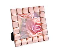 Isaac Jacobs Decorative Sparkling Jewel Picture Frame, Photo Display & Home Décor (4x4, Blush)