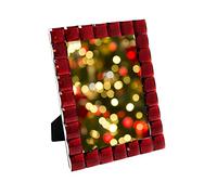 Isaac Jacobs Decorative Sparkling Jewel Picture Frame, Photo Display & Home Décor (5x7, Dark Red)