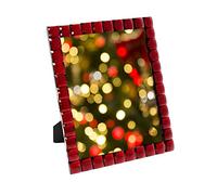 Isaac Jacobs Decorative Sparkling Jewel Picture Frame, Photo Display & Home Décor (8x10, Dark Red)