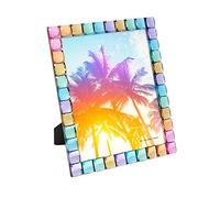 Isaac Jacobs Decorative Sparkling Jewel Picture Frame, Photo Display & Home Décor (8x10, Rainbow)