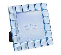 Isaac Jacobs Decorative Sparkling Light Blue Jewel Picture Frame, Photo Display & Home Décor (4x4, Light Blue)