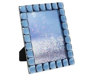 Isaac Jacobs Decorative Sparkling Navy Jewel Picture Frame, Photo Display & Home Décor (5x7, Navy)