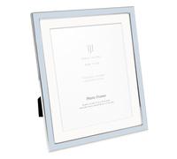 Isaac Jacobs - Enamel Picture Frame 10x12 (Matte 8x10), Light Blue with Silver Metal Border and Easel, Tabletop Display, Wall Decor, Photo Gallery, (10 x