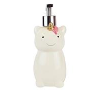 Isaac Jacobs White Ceramic Unicorn, Liquid Soap Pump/Lotion Dispenser with Chrome Metal Pump (Holds Up to 12 Oz) - Great for Bathroom, Kitchen Countertop, Bath Accessory (Unicorn)