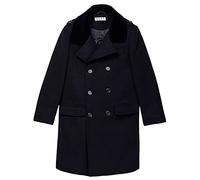 Isaac Mizrahi Boy's 2-20 Velvet Collar Quilt Lined Wool Blend Peacoat - Navy -