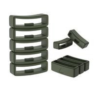 ISABAKE 10Pcs Replacement Fastener Rings for Garmin Forerunner 735XT/235, Approach S20/S5/S6, Fenix 5/6/7 Silicone Security Strap Loop 22mm Band Connector Holders, Armygreen