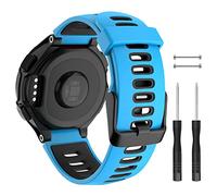 ISABAKE for Garmin Forerunner 735XT/235 Strap Silicone Replacement Band for Forerunner 220/230/620/630, Black Buckle