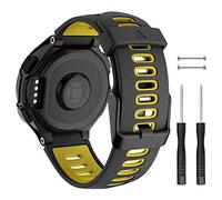 ISABAKE for Garmin Forerunner 735XT/235 Strap Silicone Replacement Band for Forerunner 220/230/620/630, Black Buckle