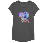 Isabel and River Fairy Moon Masquerade Ball Heart T-Shirt, Girls, Asphalt Grey, Medium