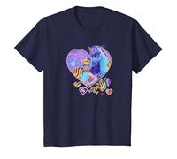 Isabel and River Fairy Moon Masquerade Ball Heart T-Shirt, Youth, Navy Blue, 3T