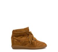 Isabel Marant Bobby 50 Perforated Suede Wedge Sneakers - Camel - 39 (IT39/ UK6)