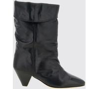 ISABEL MARANT Dalby Crinkled-Effect Leather Knee-High Boots with Cone Heel - Size: 39 - female