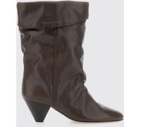 ISABEL MARANT Dalby Crinkled-Effect Leather Knee-High Boots with Cone Heel - Size: 41 - female