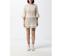 ISABEL MARANT ETOILE Mini Knit Cotton Dress with Ruffles and Short Sleeves - Size: 34 - female
