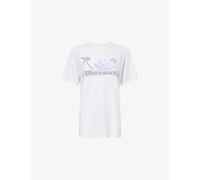Isabel Marant Etoile Womens Isabel Marant Etoile Zewel Graphic-Print Cotton T-Shirt White/Blue L