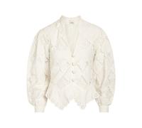 Isabel Marant Nina Cutwork-embroidery Cotton and Linen-blend Blouse - White - 40 (UK12 / M)