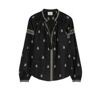 Isabel Marant Rodis Floral-embroidered Silk Blouse - Black - 38 (UK10 / S)