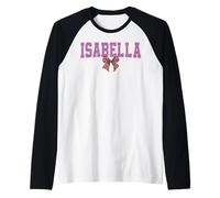 Isabella Leopard Bow Trendy Name Design for Women and Girls Raglan Baseball Tee