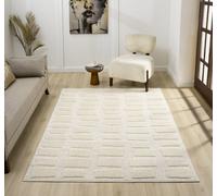 Desire Rugs Isabella Living Room Area Rugs - Embossed Cobble Design in Cream | Size: 200 cm x 290 cm Desire Rugs Cream 200 cm x 290 cm