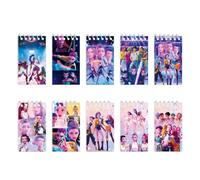 ISABELLA MOON 10 Pack Pocket Notebook Small Spiral 10 * 6CM Mini Notepad Princess Kids Colorful Memo Bulk Wired Lined for School Office Supplies Birthday Party Bag Fillers (10, Kpop hunters)
