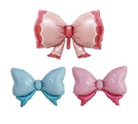 ISABELLA MOON 3 PCS Bow Birthday Decorations,Pink Macaron Bow Balloons,26 Inch Elegant Coquette Party Supplies,Large Princess pink Bow Print for Girls Women, Bridal Shower, Baby Showe (3pcs Bow)