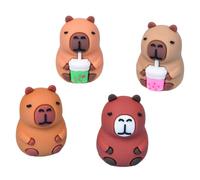 ISABELLA MOON 4pcs Mini Pencil Sharpener Mini Friends Ideal Pencil Sharpener for Kids Easy Grip Sharpens Pencils and Crayons - Stationery for School and Office Unicorn cat Paws (Capybara 03)