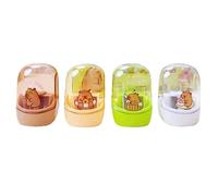 ISABELLA MOON 4pcs Mini Pencil Sharpener Mini Friends Ideal Pencil Sharpener for Kids Easy Grip Sharpens Pencils and Crayons - Stationery for School and Office Unicorn cat Paws (Capybara)