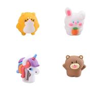ISABELLA MOON 4pcs Mini Pencil Sharpener Mini Friends Ideal Pencil Sharpener for Kids Easy Grip Sharpens Pencils and Crayons - Stationery for School and Office Unicorn cat Paws (Cute Animal)
