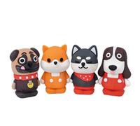 ISABELLA MOON 4pcs Mini Pencil Sharpener Mini Friends Ideal Pencil Sharpener for Kids Easy Grip Sharpens Pencils and Crayons - Stationery for School and Office Unicorn cat Paws (Dog)